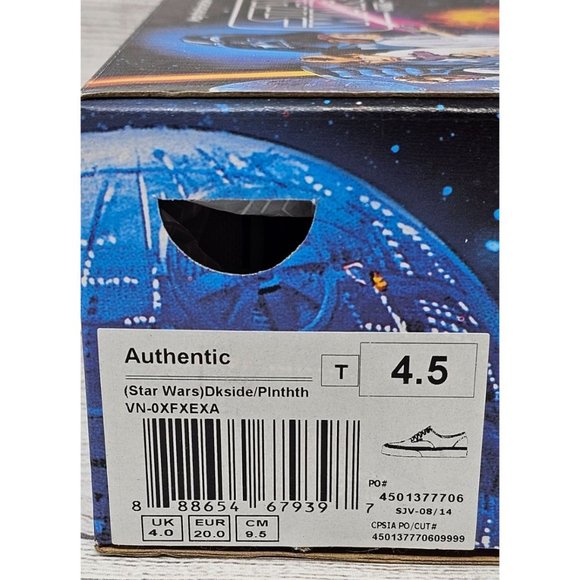 New in box!! Vans Authentic Star Wars Dark Planet Toddler Shoes size 4.5‎ - Picture 4 of 16